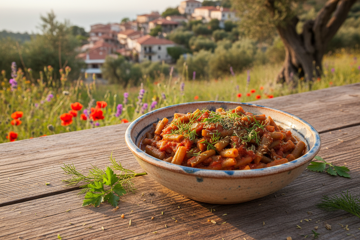 Recipe for Fasolakia with tomato sauce
